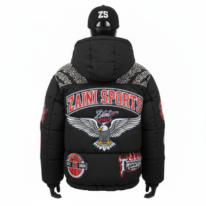 Veste d'hiver élégante pour femmes Tissu épais en polyester Noir matelassé Design Logo personnalisé Vestes d'hiver pour femmes - Product Image 2