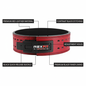 Rexfit Sports High Performance Leather Weightlifting Gym Back Support Belt during gym and <b>strength</b> <b>training</b> - Product Image 4