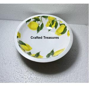 Eco Friendly Customized Wooden Salad <b>Bowl</b> with <b>Enamel</b> Prints Lead Free Party Use Kitchen Homeware Wholesale Price - Product Image 3