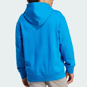 Sudadera con capucha de patrón sólido para hombre, sudadera básica de bolsillo de canguro, ropa de calle mezclada de algodón, teñido largo liso de invierno, venta al por mayor - Product Image 2