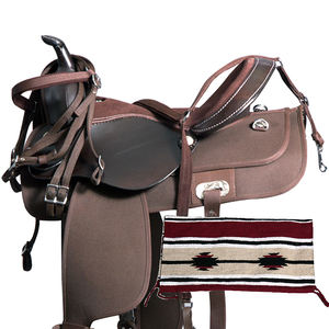 Selle synthétique légère faite à la main de style occidental classique en cuir synthétique de cheval Cordura pour le baril Racing Trail Riding - Product Image 1