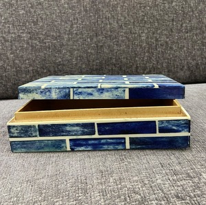 Caja de regalo de joyería con incrustaciones de hueso de buey y madre de perla de lujo, arte de madera de pino con embalaje artesanal memorable para regalos especiales - Product Image 4