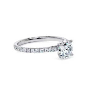 10k Yellow Gold, Rose Gold & <b>White</b> Gold Round Brilliant Cut Lab Grown Diamond Wedding Ring Round Cut Diamond Engagement Ring - Product Image 4