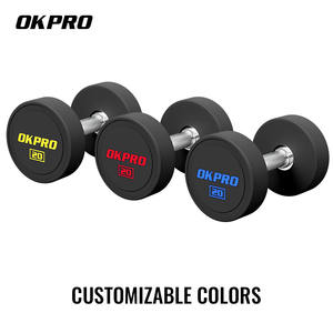Set di Manubri Rotondi Commerciali OKPRO in PU di Alta Qualità con Logo Personalizzato Attrezzatura <span class=keywords><strong>Fitness</strong></span> da Palestra Pesi CPU - Product Image 2