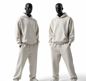 Baggy Style Custom Logo Printed Unisex Sweatsuit Autumn Tracksuit Hoodie Sweatpants <b>Set</b> 100% Cotton 380gsm Eco-Friendly - Product Image 1