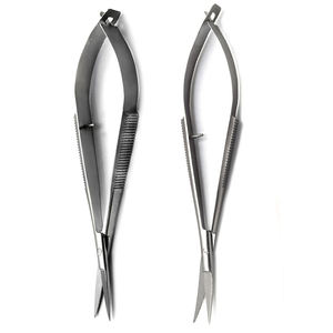 2 piezas de acero inoxidable, tijeras de resorte para manicura, microtijeras de 12 cm con asas rusas antideslizantes - Product Image 6