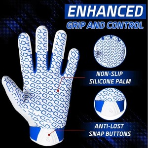 Gants de receveur de football américain sur mesure de haute qualité, poignées de main, doigts complets, antidérapants, collants, best-seller, jeunes et adultes - Product Image 3