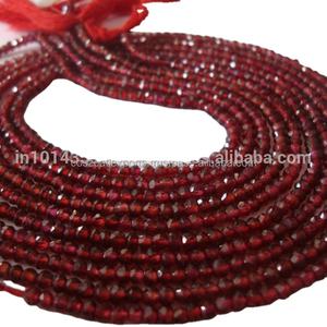 Cuentas de Gema Natural granate, redondas, facetadas, sueltas, para fabricación de joyas, collar - Product Image 1