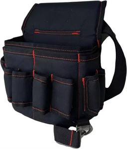 Multi Functional <b>Tool</b> Belt Bag Black With Red Stitching Adjustable Strap For <b>Carpenter</b> Work Use - Product Image 6