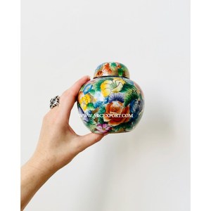 New Antique Design Metal Luxury Storage Ginger Jar With White Color Enamel <b>Sticker</b> Modern <b>Kitchen</b> Food Ginger Jar at Low Price - Product Image 5