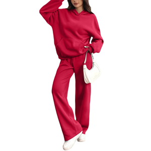 Chándales de Felpa de Algodón Extra Grandes y Elegantes para Mujer al por Mayor, Transpirables, con Hombros Caídos, Sudadera con Logotipo Frontal, Ropa Urbana - Product Image 3