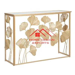Morden Metal LEaf Design Hot Selling Console Table For Luxury Home Hotel Decorative Furniture At Wholesale Price