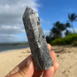 เสาโอเบลิสค์พลอยลาร์วิไคท์ธรรมชาติงานฝีมือคริสตัลสวยงาม - Product Image 3