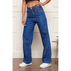 Jean large taille haute en denim bleu crépuscule pour femme, tricoté 100 % coton, respirant, écologique, style vintage décontracté pour l'été - Product Image 4