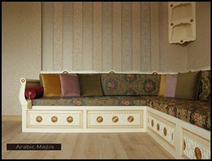 Diseño interior árabe Majlis, diseño clásico moderno, elegante conjunto de sala de estar, asientos de esquina de lujo, diseño que ahorra espacio - Product Image 2