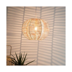 Vente en gros d'abat-jour moderne en rotin transparent vintage en osier de haute qualité fait à la main suspension en bois taille personnalisée - Product Image 6
