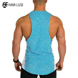 Débardeur de fitness grande taille XL pour homme Maillot en coton tricoté à séchage rapide avec décor brodé Respirant Casual-Bodybuilding Style - Product Image 2