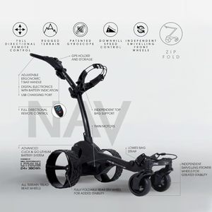 Voiturette de golf électrique tout-terrain Zip Navigator avec télécommande, comprend un porte-boissons, un GPS, un support pour téléphone, un pack d'alimentation Signature Series et une serviette - Product Image 2