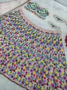 Véritable Miroir Travail Lourd Doux Filet De Mariée Lehengas Choli avec Dupatta pour Mariage Indien & Pakistanais Porter LOURD BRODÉ - Product Image 6