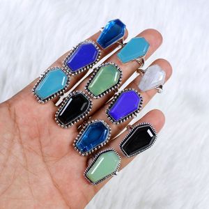 Anillos de piedras preciosas de ónix multicolor de hermosa calidad, anillos de collar al por mayor, fabricación de joyas para venta al por menor - Product Image 4