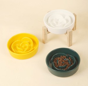 ชามอาหารเซรามิกรูปกุหลาบสีขาวขนาดเล็กสำหรับสุนัข - Product Image 3