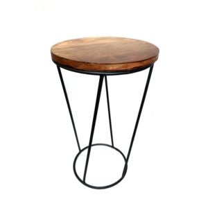 Flower pot Stand With Black powder Coated And Wooden Top Latest Design Home And Hotel Interior Decor <b>Planter</b> pot Stand For Sale - Product Image 1