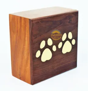 Cao cấp động vật phong cách con chó bằng gỗ bàn chân urn trang trí nội thất Hòa Bình hộp tưởng niệm lưu niệm cho những người thân yêu gỗ thủ công mỹ nghệ của ayaans - Product Image 1