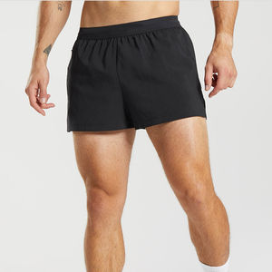 2025 nuevos pantalones cortos de malla de gimnasio de baloncesto deportivos Unisex de alta calidad entrenamiento poliéster Fitness sudor cintura elástica liso teñido sólido - Product Image 4