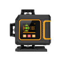 Niveau laser professionnel de construction en gros, écran LCD, 4D, 16 lignes, lumière verte, auto-nivelant, télécommande, mode impulsion