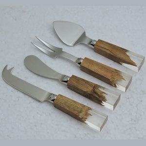 Ensemble de 4 couteaux à beurre en bois et en résine en acier inoxydable de conception unique Offre Spéciale pour la vente internationale avec un prix d'usine abordable - Product Image 2