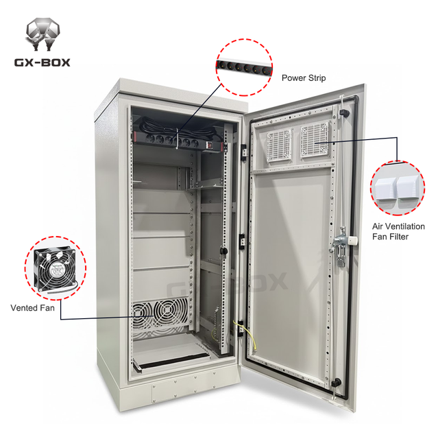 GX-BOX 19 Inch Rack Metal Floor Standing Enclosure Telecom Battery Cabinet Electronic Enclosure Control Panel Box