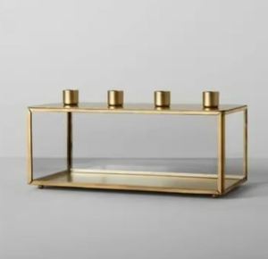 Portavelas Votivo Rectangular Hecho a Mano de Vidrio y Metal para Decoración de Mesa de Boda y Regalo de Decoración del Hogar - Product Image 5