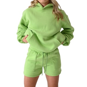 Conjunto de Sudadera con Capucha y Pantalones Deportivos para Mujer, Personalizado al por Mayor, 100% Algodón Tejido, Diseño Sólido Informal - Product Image 4