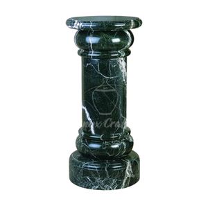 Socle en marbre vert artisanal, design personnalisé, durable, faible MOQ, colonne de présentation en pierre de luxe pour la décoration de jardin et de maison - Product Image 2