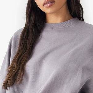 Sweat-shirt uni pour femme, confortable et décontracté pour l'hiver, durable, prix d'usine abordable et service OEM, toucher doux, 2026 - Product Image 2