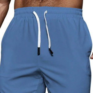 Mens Midweight Straight Leg Casual Jogger Pants Elastic Drawstring Breathable Quick Dry Logo Mid Flat Travel Lounge Trousers - Product Image 3