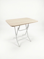 Table à manger pliable en bois grainé avec structure métallique, design moderne, 4 places, mobilier de salle à manger, aucun assemblage requis
