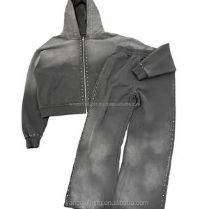 Conjunto Deportivo Personalizado con Logotipo Estampado, Pantalones Deportivos Casuales de Felpa, Sudadera con Capucha, Dos Piezas, Secado Rápido, Transpirable - Product Image 1