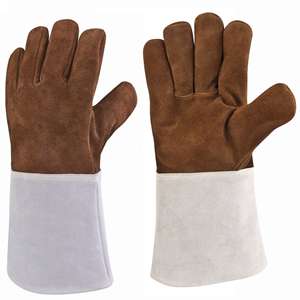 High Quality PU Coated Leather Welding Gloves From Pakistan Custom Logo Design with Breathable Hand Grips for Protection - Product Image 4