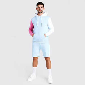Ensemble sweat à capuche et short ombré pour homme Ensemble deux pièces dégradé Streetwear décontracté Survêtement d'été - Product Image 5