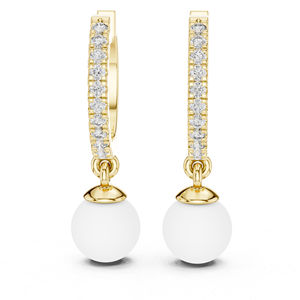 14K White Gold Round Cut Diamond <b>Earrings</b> for Women | Engagement Jewellery Luxury Certified Bridal Wedding Anniversary Gift - Product Image 3