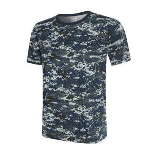Hombres al por mayor 100% algodón manga corta Woodland Desert Jungle camuflaje Color táctico camiseta personalizada hombres camiseta - Product Image 1