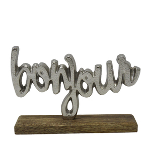 Nouveau renne décoratif avec base en bois aluminium et bois nickel brut et décoration de bureau de couleur naturelle - Product Image 6
