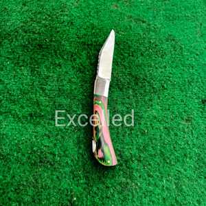 Handmade Multifunctional Outdoor Survival Folding Pocket <b>Knife</b> with Custom Pakka Wood Handle and Free Leather Sheath - Product Image 5