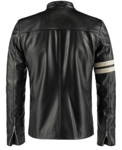 2024 New Design Wholesale Men's Casual <b>Jacket</b> Solid Color Zipper High Quality Stand <b>Collar</b> Slim Fit Real Leather <b>Jacket</b> - Product Image 2