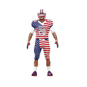Ropa Deportiva de Fútbol Americano con Estampado de Bandera Americana, Ligera, 100% Poliéster, Uniforme de Fútbol Americano - Product Image 1