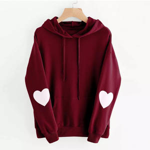 <b>Women's</b> Heart Patch Sleeves Pullover Hoodies Sweatshirts Cute <b>Jumper</b> Hooded Tops <b>Long</b> Sleeve Pullover Hoodie <b>For</b> <b>Women</b> - Product Image 1