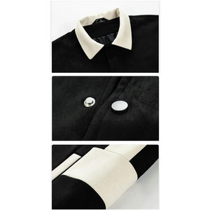 Chaqueta Bomber de Béisbol Elegante de Primera Calidad con Cuello Alto, 100% Lana, Ropa de Abrigo de Invierno para Entusiastas del Deporte - Product Image 6