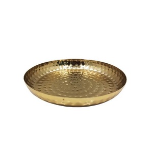 Assiette décorative pour table d'hôtel assiette de service en plaqué or multi-usages assiette pour restaurant plat de serveur de nourriture - Product Image 1