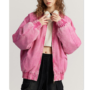 Alta calidad acolchado trabajo recortado cremallera ropa casual exclusiva al por mayor chaquetas personalizadas mujeres transpirable lona a medida OEM ODM - Product Image 2